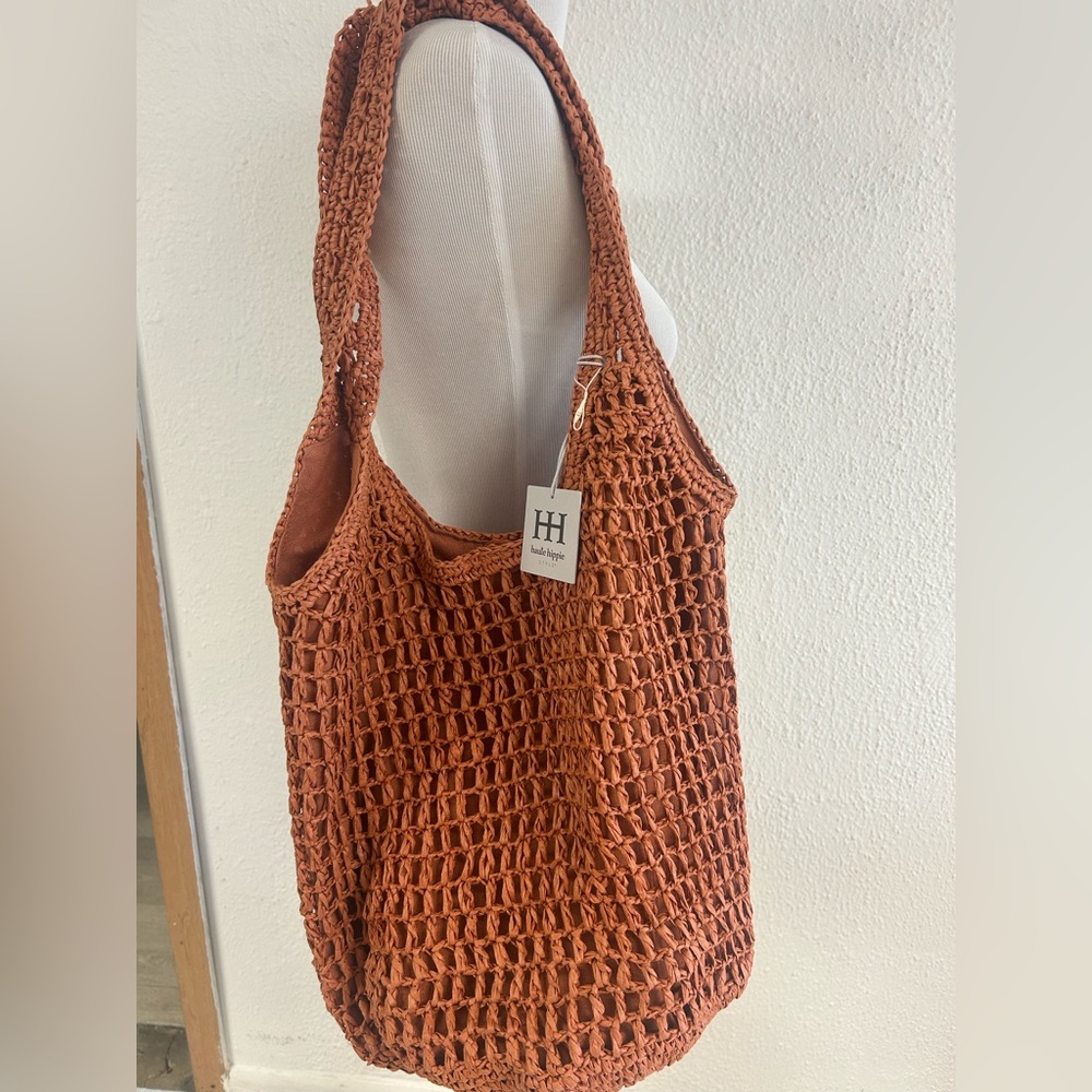 Haute Hippie  RARE color Terra Cotta woven Shoulder Hobo Bag NWT 
Snap closure - Picture 3 of 7